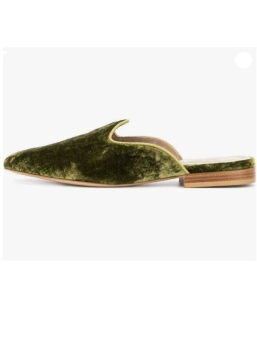 YDN Women Low Heel Pumps Slip on Mules Slide Sandals Pointed Toe Flats Green